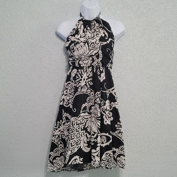 Y Apparel Womens Halter Sundress Size S Floral Vacation Coastal Summer Cruise - Picture 1 of 7